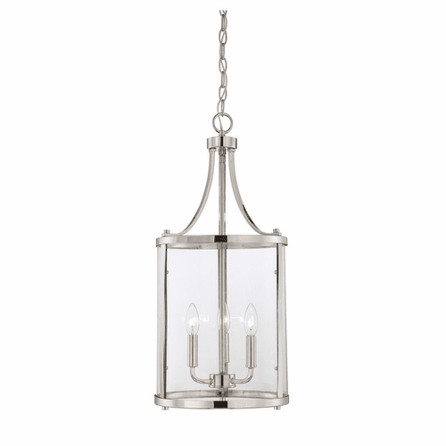 Savoy House Penrose 3-LT Small Foyer Lantern - Polished Nickel - 7-1040-3-109
