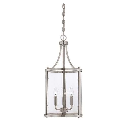 Savoy House Penrose 3-LT Small Foyer Lantern - Satin Nickel - 7-1040-3-SN