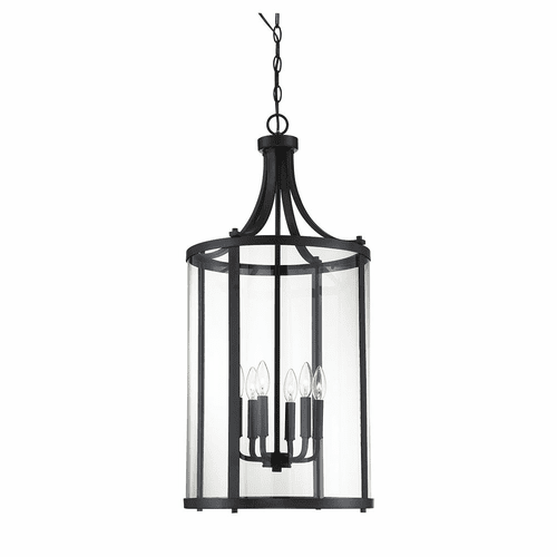 Savoy House Penrose 6-LT Foyer Lantern - Black - 7-1041-6-BK