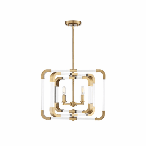 Savoy House Rotterdam 4-LT Convertible Semi Flush - Warm Brass - 6-1662-4-322