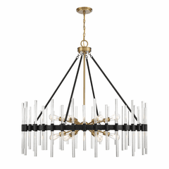 Savoy House Santiago 12-Light Chandelier - Matte Black w/Brass - 1-1934-12-143 Savoy House Santiago 12-Light Chandelier - Matte Black w/Brass - 1-1934-12-143