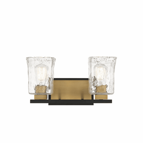 Savoy House Sidney 2-LT Bath Vanity Light - Matte Black w/Brass - 8-1720-2-143