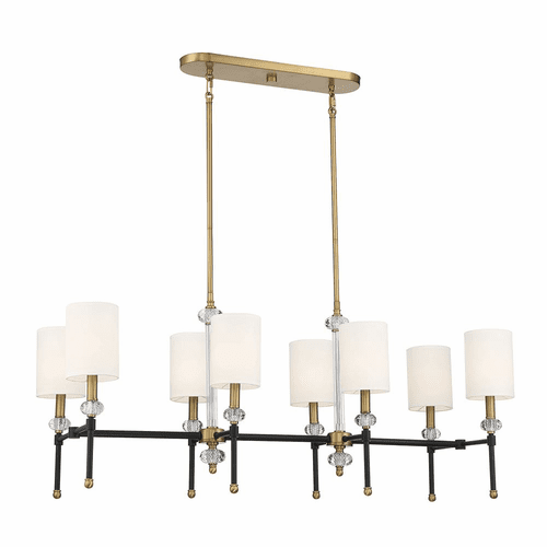 Savoy House Tivoli 8-LT Linear Chandelier - Matte Black w/Brass - 1-1889-8-143