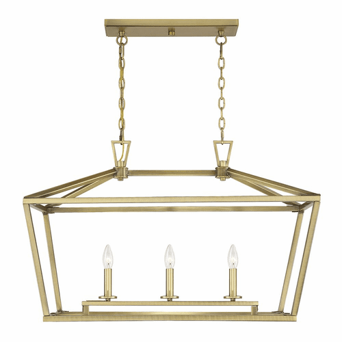 Savoy House Townsend 3-LT Linear Chandelier - Warm Brass - 1-323-3-322