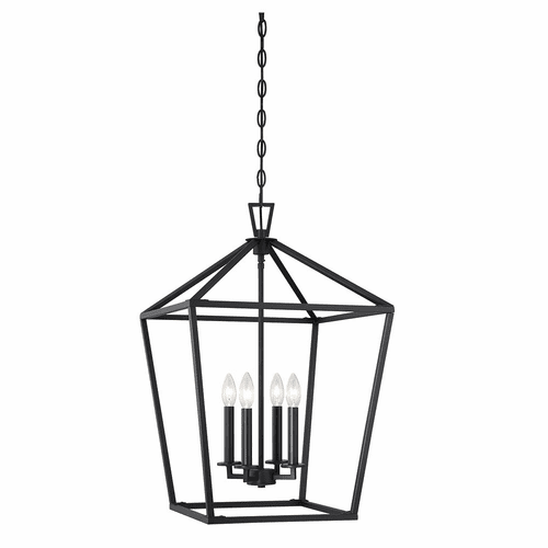 Savoy House Townsend 4-LT Foyer Lantern - Matte Black - 3-321-4-89