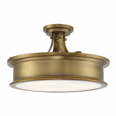 Savoy House Watkins 3-LT Warm Brass Semi Flush - 6-134-3-322
