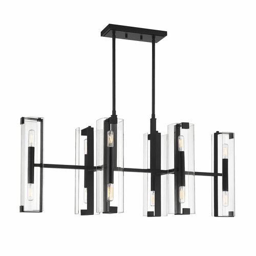 Savoy House Winfield 12-Light Linear Chandelier - Matte Black - 1-9773-12-89