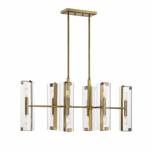 Savoy House Winfield 12-LT Linear Chandelier - Warm Brass - 1-9773-12-322
