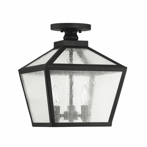 Savoy House Woodstock 3-LT Outdoor Flush Mount Lantern - Black - 5-105-BK
