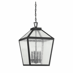 Savoy House Woodstock 4-LT Outdoor Hanging Lantern - Black - 5-104-BK