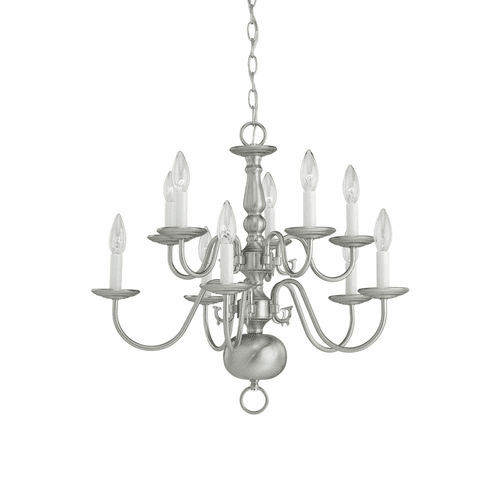Sea Gull 10-LT Chandelier - Brushed Nickel - 3413-962