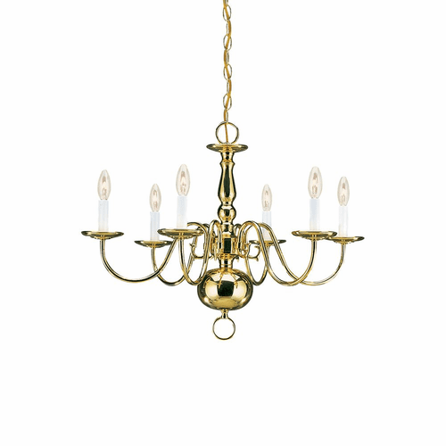 Sea Gull 6-LT Chandelier - Polished Brass - 3411-02