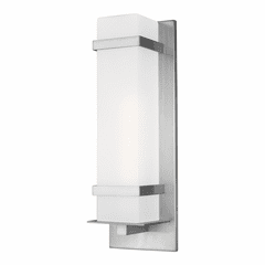 Sea Gull Alban Large 1-LT Outdoor Wall Lantern - Satin Aluminum - 8720701-04 Sea Gull Alban Large 1-LT Outdoor Wall Lantern - Satin Aluminum - 8720701-04