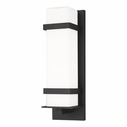 Sea Gull Alban Medium 1-LT Outdoor Barn Light Wall Lantern - Black - 8620701-12