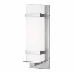 Sea Gull Alban Medium 1-LT Outdoor Wall Lantern - Satin Aluminum - 8620701-04 Sea Gull Alban Medium 1-LT Outdoor Wall Lantern - Satin Aluminum - 8620701-04