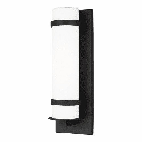 Sea Gull Alban Small 1-LT Outdoor Barn Light Wall Lantern - Black - 8518301-12
