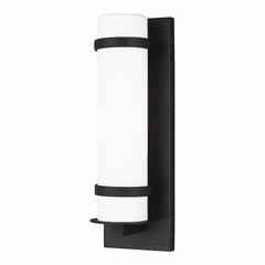Sea Gull Alban Small 1-LT Outdoor Barn Light Wall Lantern - Black - 8518301-12