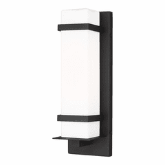 Sea Gull Alban Small 1-LT Outdoor Barn Light Wall Lantern - Black - 8520701-12