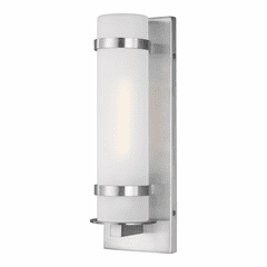 Sea Gull Alban Small 1-LT Outdoor Wall Lantern - Satin Aluminum - 8518301-04 Sea Gull Alban Small 1-LT Outdoor Wall Lantern - Satin Aluminum - 8518301-04
