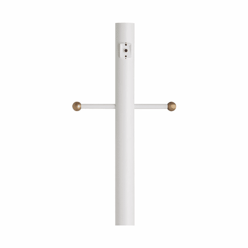 Sea Gull Aluminum Post with Ladder Rest and Photo Cell - White - 8114-15