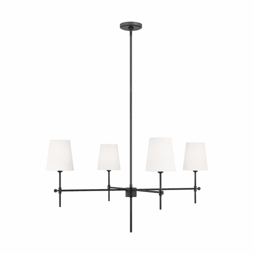 Sea Gull Baker 4-LT Large Chandelier - Midnight Black - 3287204-112