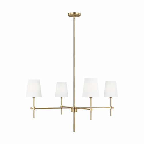 Sea Gull Baker 4-LT Large Chandelier - Satin Brass - 3287204-848