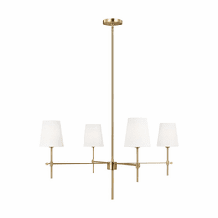 Sea Gull Baker 4-LT Large Chandelier - Satin Brass - 3287204-848