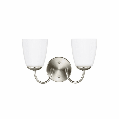 Sea Gull Bannock 2-LT Wall/Bath Light - Brushed Nickel - 4416602-962