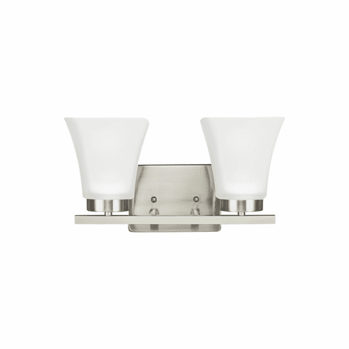 Sea Gull Bayfield 2-LT Wall/Bath Light - Brushed Nickel - 4411602-962