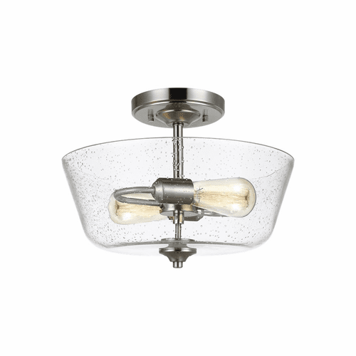 Sea Gull Belton 2-LT Ceiling Semi-Flush Mount - Brushed Nickel - 7714502-962