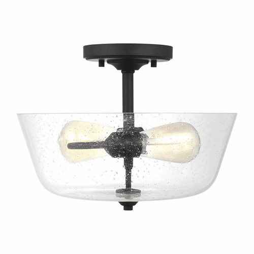 Sea Gull Belton 2-LT Semi-Flush Mount - Midnight Black - 7714502-112