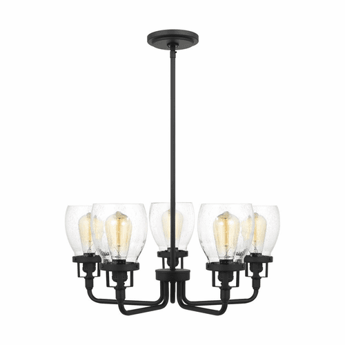 Sea Gull Belton 5-LT Up Chandelier - Midnight Black - 3214505-112