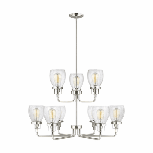 Sea Gull Belton 9-LT Up Chandelier - Nickel - 3214509-962