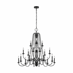 Sea Gull Boughton 18-LT Chandelier - Antique Forged Iron - F3207/18AF