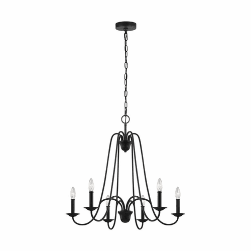Sea Gull Boughton 6-LT Chandelier - Antique Forged Iron - F3205/6AF