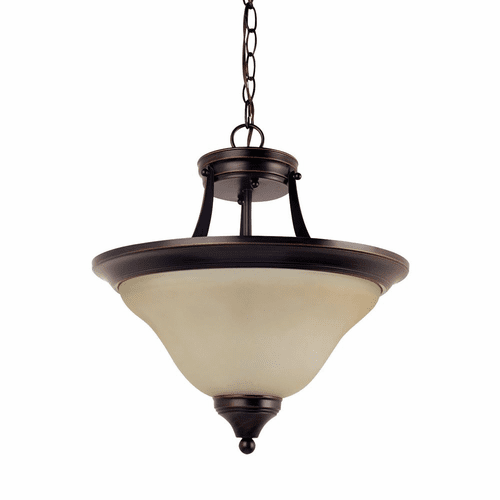 Sea Gull Brockton 2LT Semi-Flush Convertible Pendant - Burnt Sienna - 77174EN3-710
