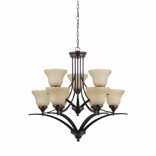 Sea Gull Brockton 9-LT Chandelier - Burnt Sienna - 31175EN3-710