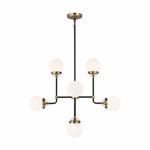 Sea Gull Cafe Eight Light Small Chandelier - Satin Brass - 3187908-848