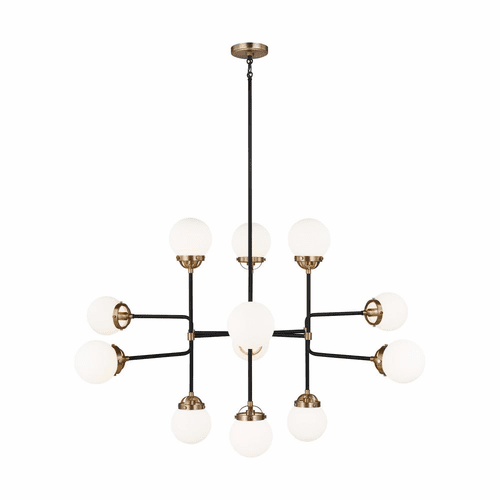 Sea Gull Cafe Twelve Light Large Chandelier - Satin Brass - 3187912-848