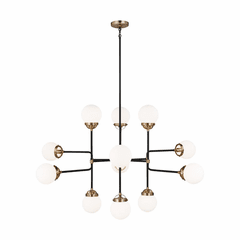 Sea Gull Cafe Twelve Light Large Chandelier - Satin Brass - 3187912-848