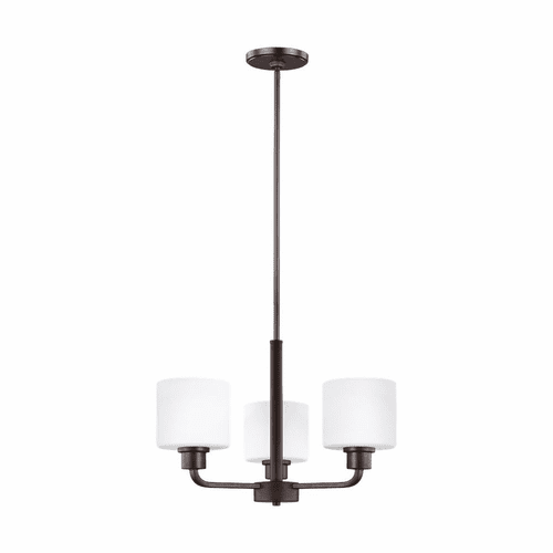 Sea Gull Canfield 3-LT Chandelier - Burnt Sienna - 3128803-710