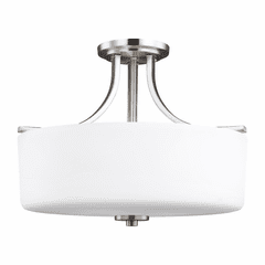 Sea Gull Canfield 3-LT Semi-Flush Mount - Brushed Nickel - 7728803-962