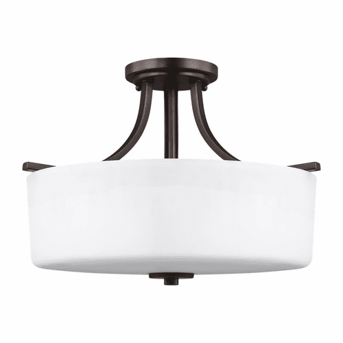 Sea Gull Canfield 3-LT Semi-Flush Mount - Burnt Sienna - 7728803-710