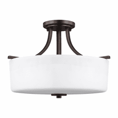 Sea Gull Canfield 3-LT Semi-Flush Mount - Burnt Sienna - 7728803-710 Sea Gull Canfield 3-LT Semi-Flush Mount - Burnt Sienna - 7728803-710