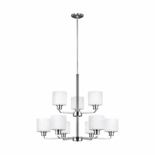 Sea Gull Canfield 9-LT Chandelier - Brushed Nickel - 3128809-962