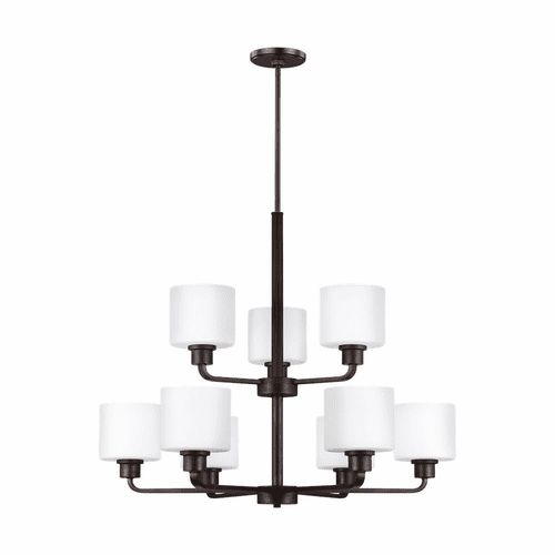 Sea Gull Canfield 9-LT Chandelier - Burnt Sienna - 3128809-710