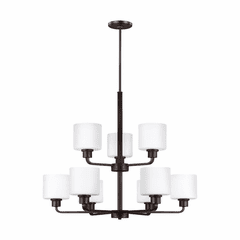 Sea Gull Canfield 9-LT Chandelier - Burnt Sienna - 3128809-710 Sea Gull Canfield 9-LT Chandelier - Burnt Sienna - 3128809-710