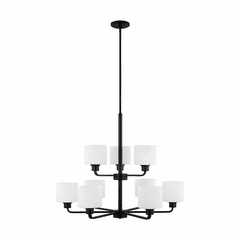 Sea Gull Canfield 9-LT Chandelier - Midnight Black - 3128809-112