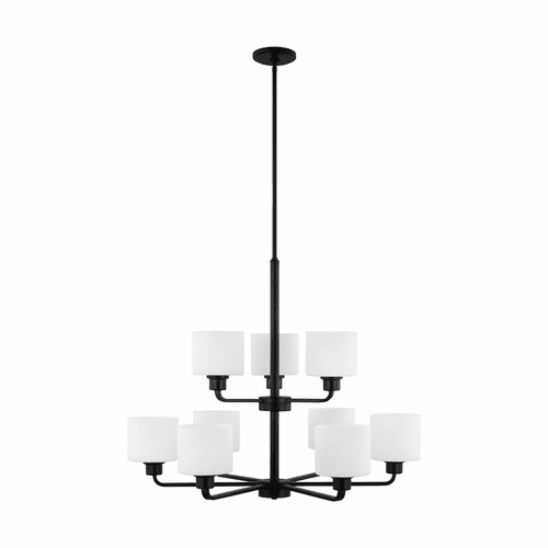 Sea Gull Canfield 9-LT Chandelier - Midnight Black - 3128809EN3-112
