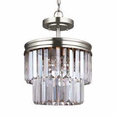 Sea Gull Carondelet 2-LT Semi-Flush Convertible Pendant - Nickel - 7714002-965